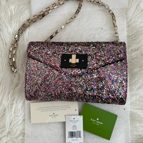 Kate Spade Sonia Multicolor Glitter Clutch - EUC!! - Picture 1 of 5